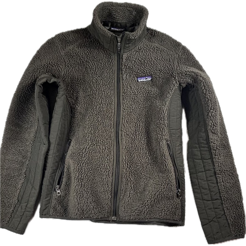 Patagonia Synchilla Full Zip Fleece Jacket Green Gray Quilted Panels 23071 F8